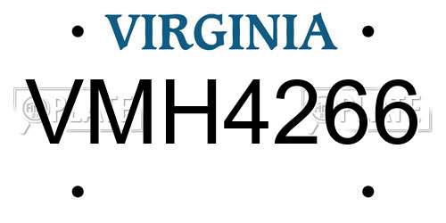VMH4266 Virginia License Plate