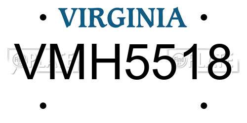VMH5518 Virginia License Plate