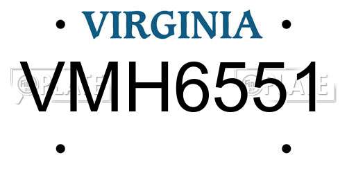 VMH6551 Virginia License Plate