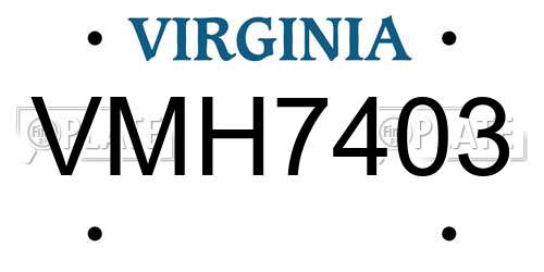 VMH7403 Virginia License Plate
