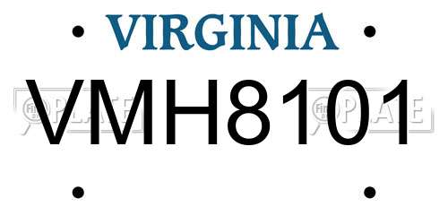 VMH8101 Virginia License Plate