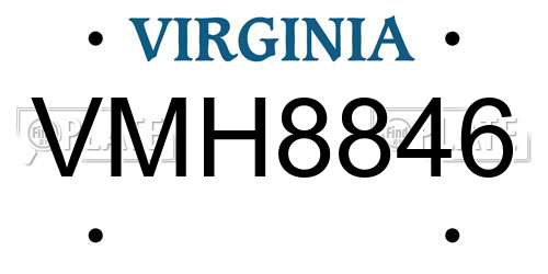 VMH8846 Virginia License Plate