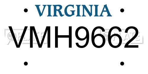 VMH9662 Virginia License Plate