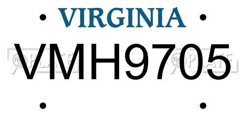 VMH9705 Virginia License Plate