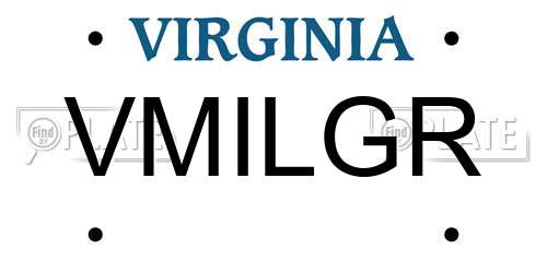 VMILGR Virginia License Plate