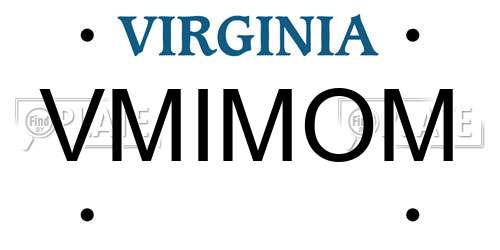 VMIMOM Virginia License Plate