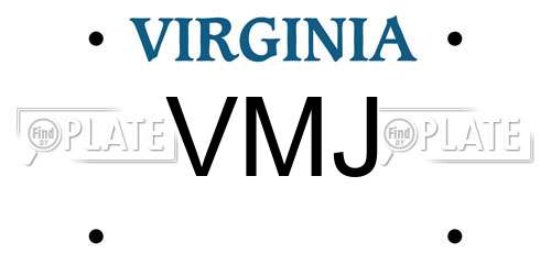 VMJ Virginia License Plate
