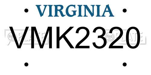 VMK2320 Virginia License Plate