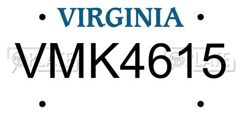 VMK4615 Virginia License Plate