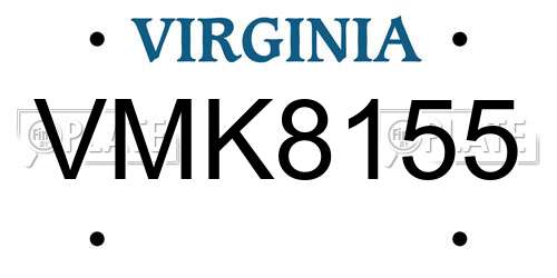 VMK8155 Virginia License Plate
