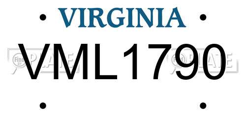 VML1790 Virginia License Plate