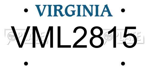 VML2815 Virginia License Plate