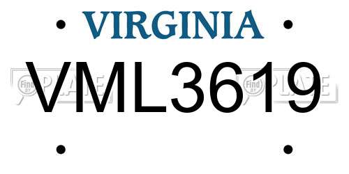VML3619 Virginia License Plate