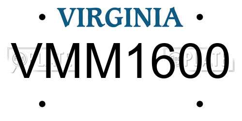 VMM1600 Virginia License Plate