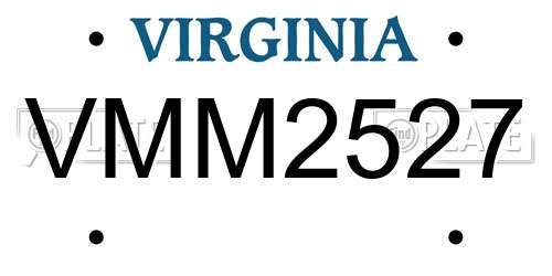 VMM2527 Virginia License Plate