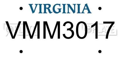 VMM3017 Virginia License Plate
