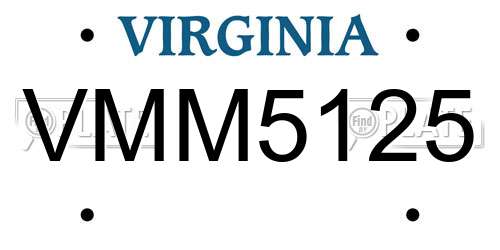 VMM5125 Virginia License Plate