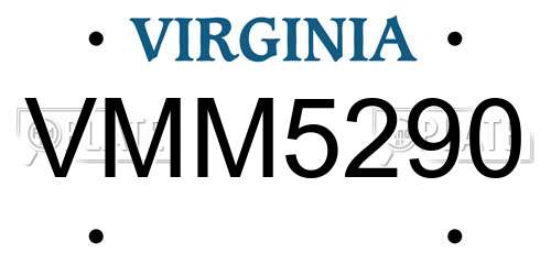 VMM5290 Virginia License Plate