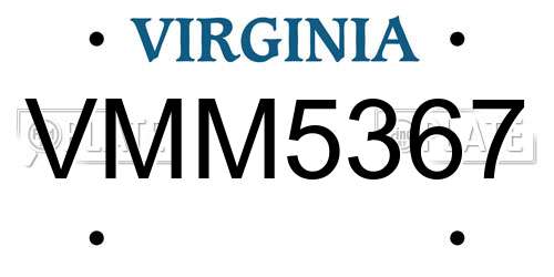 VMM5367 Virginia License Plate