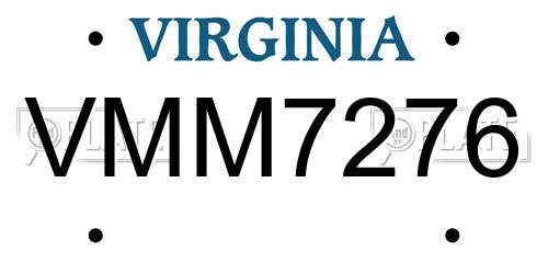 VMM7276 Virginia License Plate