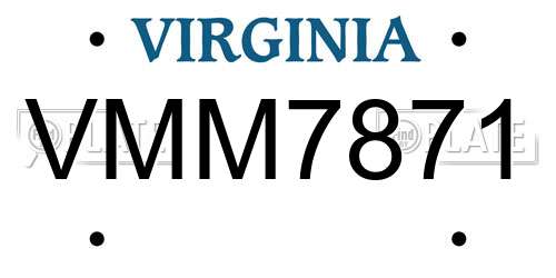 VMM7871 Virginia License Plate