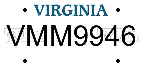 VMM9946 Virginia License Plate