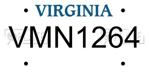 VMN1264 Virginia License Plate