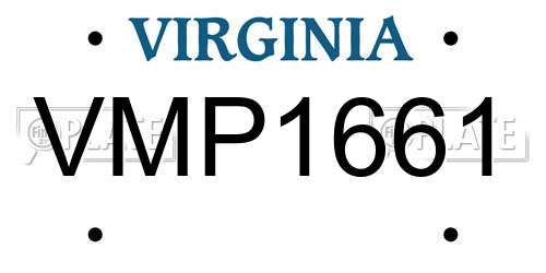 VMP1661 Virginia License Plate