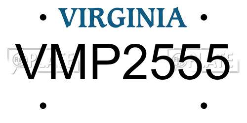 VMP2555 Virginia License Plate