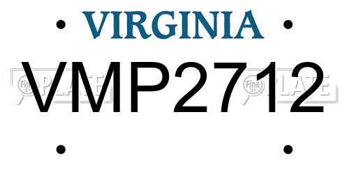 VMP2712 Virginia License Plate