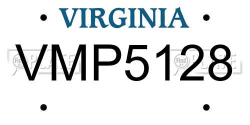 VMP5128 Virginia License Plate