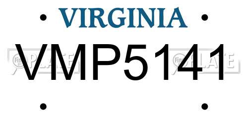 VMP5141 Virginia License Plate