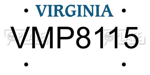 VMP8115 Virginia License Plate