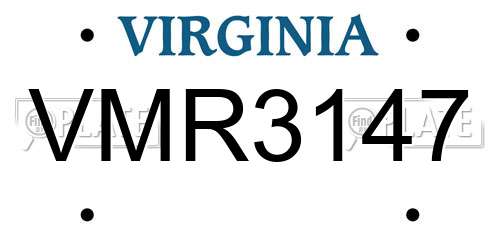 VMR3147 Virginia License Plate