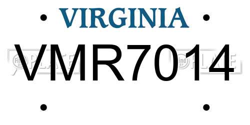 VMR7014 Virginia License Plate