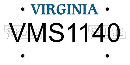 VMS1140 Virginia License Plate