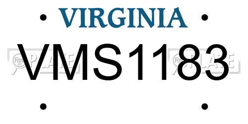 VMS1183 Virginia License Plate