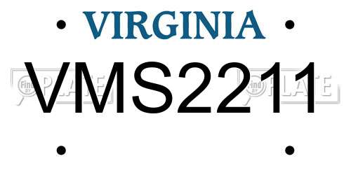 VMS2211 Virginia License Plate