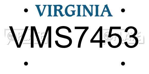 VMS7453 Virginia License Plate