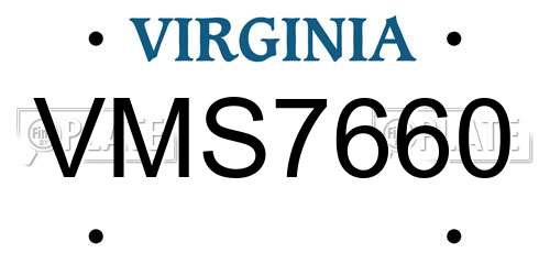 VMS7660 Virginia License Plate
