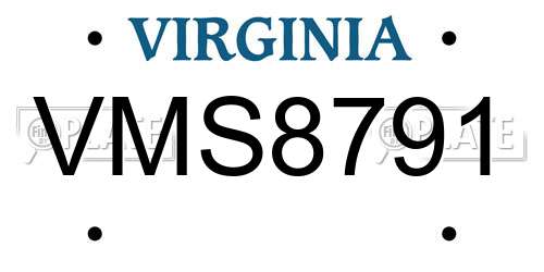 VMS8791 Virginia License Plate