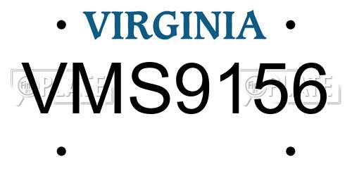 VMS9156 Virginia License Plate