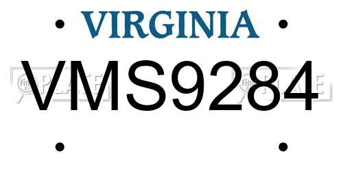 VMS9284 Virginia License Plate