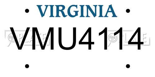VMU4114 Virginia License Plate