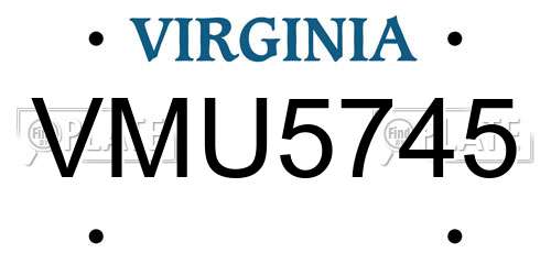 VMU5745 Virginia License Plate