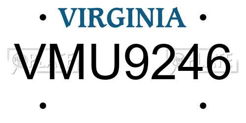 VMU9246 Virginia License Plate