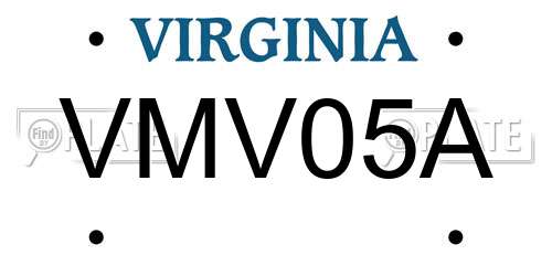 VMV05A Virginia License Plate