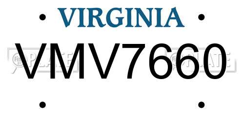 VMV7660 Virginia License Plate