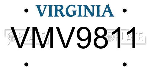 VMV9811 Virginia License Plate