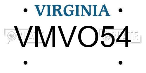 VMVO54 Virginia License Plate